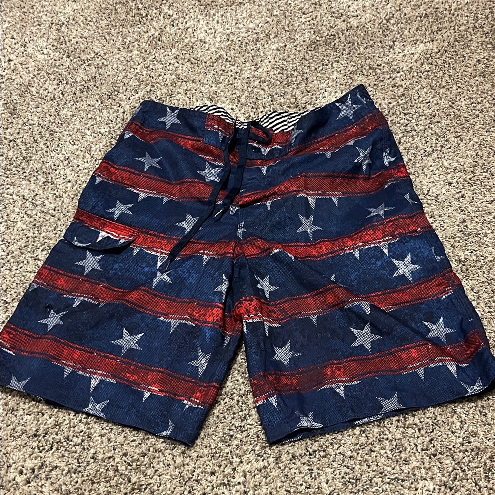 Joe Boxer Stars and Stripes Swim Shorts - Blue and Red